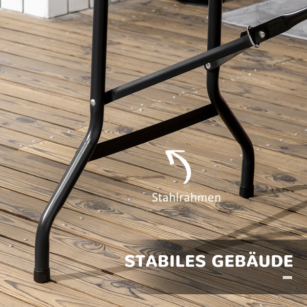 Trädgårdsbord, 180x75,5x73 cm, Mörkgrå