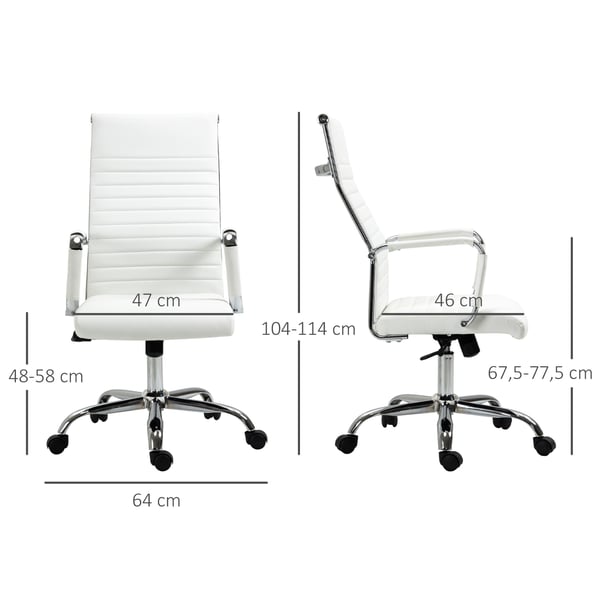Kontorstol, 54x62x104-114 cm, Hvid