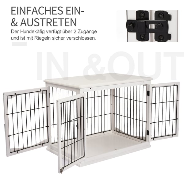 Hundebur, 81x58,5x66 cm, Hvid