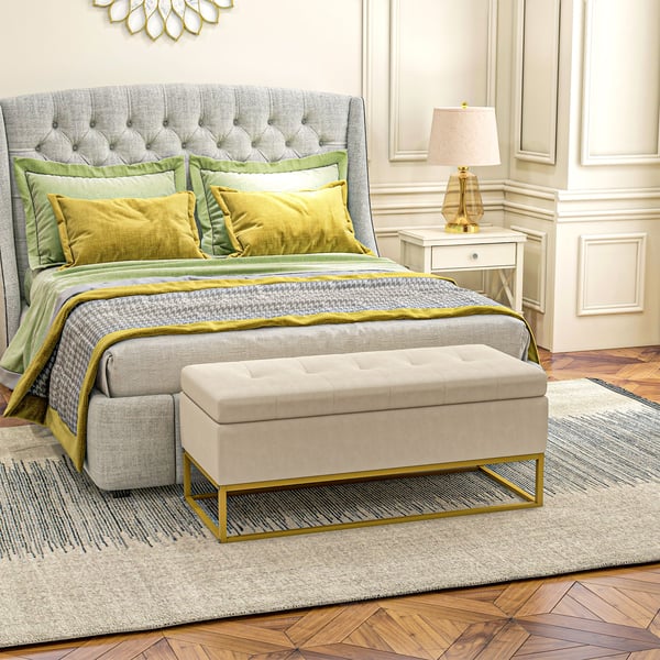 Säilytyspenkki, 110x44x49 cm, beige