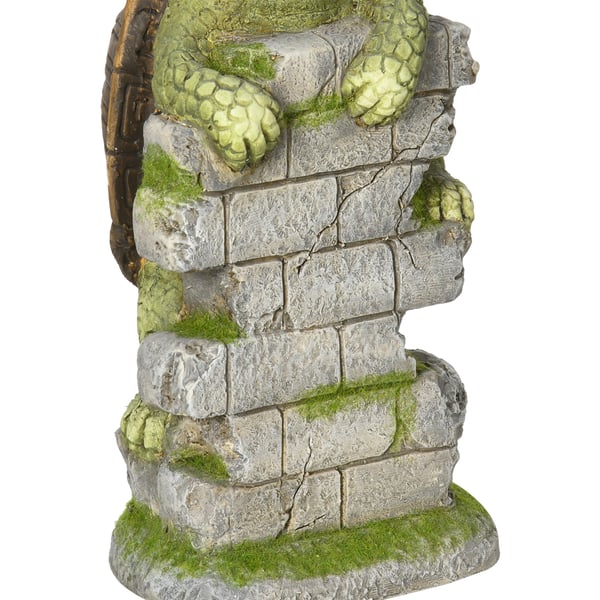 Puutarhasisustus, kilpikonna LED-aurinkovalolla, 17,5x18,5x36,5 cm, vihreä ruskea