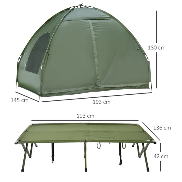 Camping Sengsæt, 193x136x178 cm, Grøn