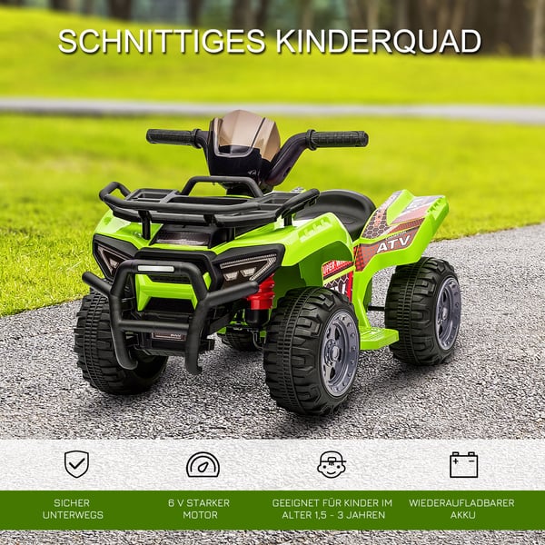 Elektrisk ATV til børn, 70x42x45 cm, grøn