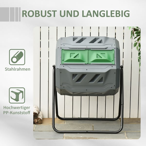 Kompostbehållare, 71x65x96 cm, Grå