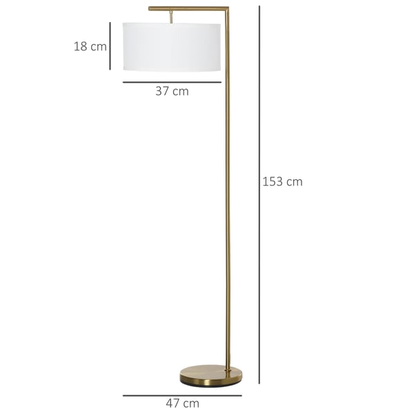 Gulvlampe, 47x37x153 cm, Guld, Hvid