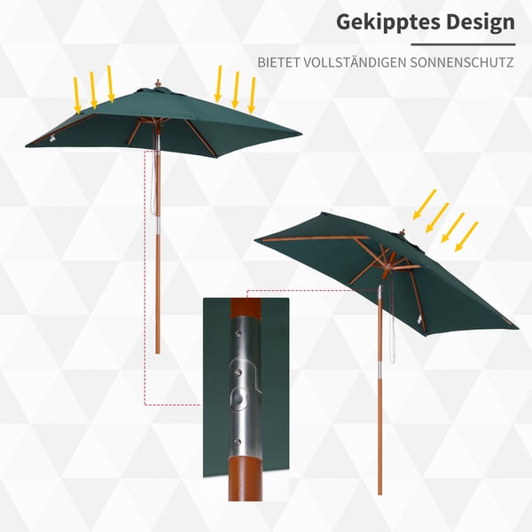 Parasol, 200x150x235 cm, Grøn