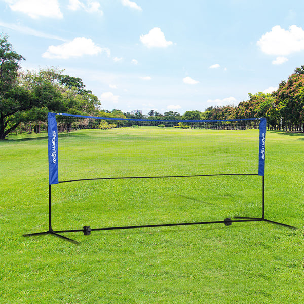 Badmintonnet sæt, 310x103x107-155 cm, blå