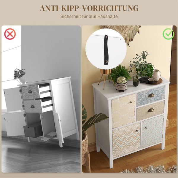 Opbevaringsskab, 68x34x80 cm, Hvid