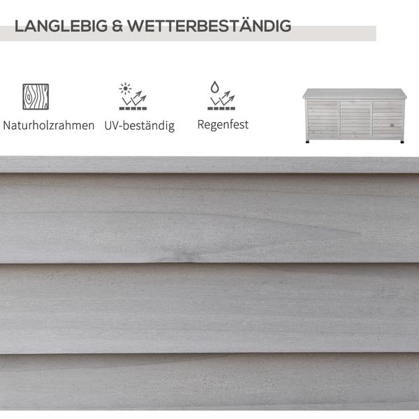 Trädgårdsskåp, 127x56x60 cm, Grå