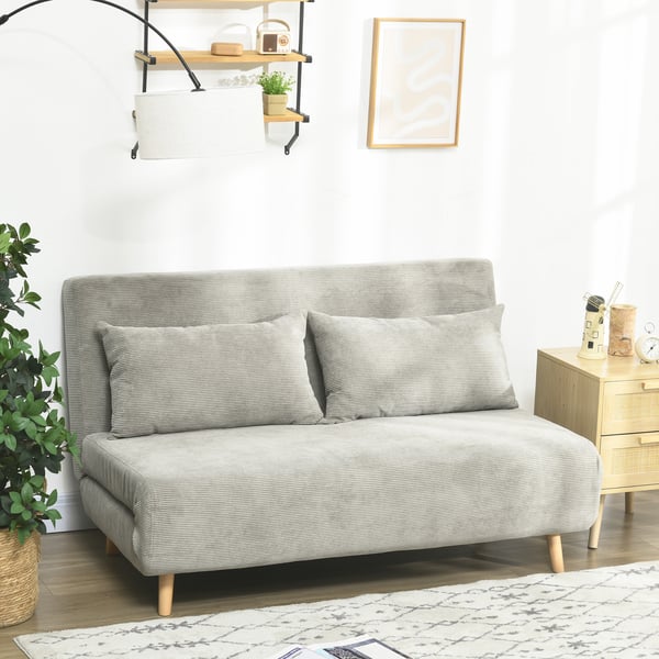 Soffa med bäddfunktion, 141x90x81 cm, Grå