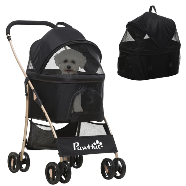 Hundeklapvogn, 82x49,5x98 cm, Sort Hundeklapvogn, 82x49,5x98 cm, Sort