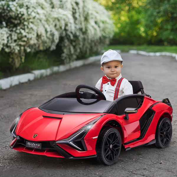 Lasten sähköauto Lamborghini SIAN 108x62x40 cm punainen, metalli, leluajoneuvo