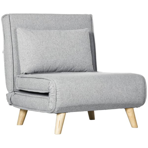 Sovesofa stol, 72x78x79 cm, lysegrå, justerbart ryglæn