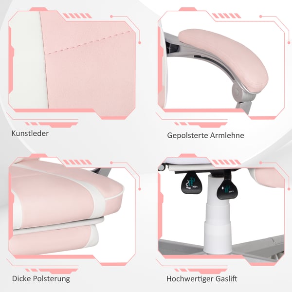 Gamingstol, 115,5-123x63x63 cm, Pink
