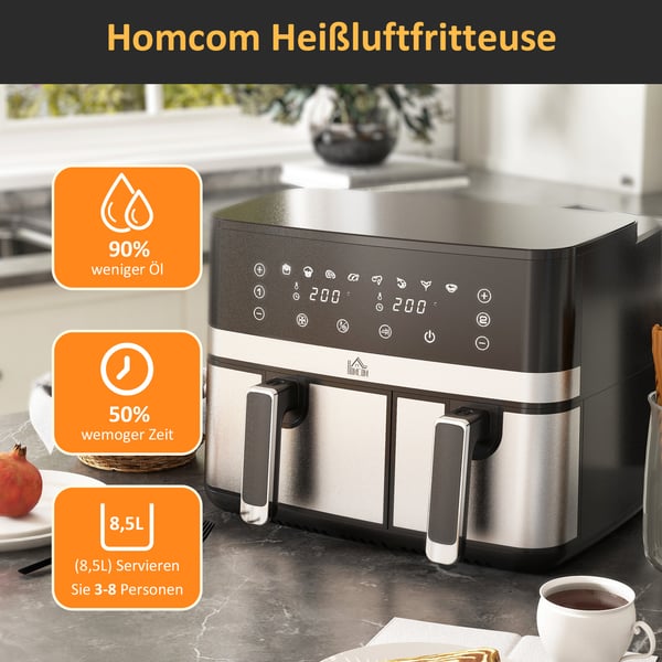 Airfryer, 41,8x39,2x31,1 cm, Sort