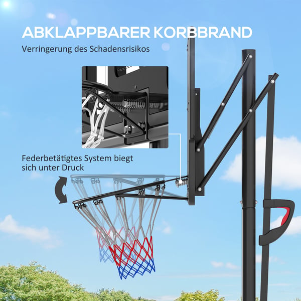 Basketballkurv, 110x75 cm, Sort