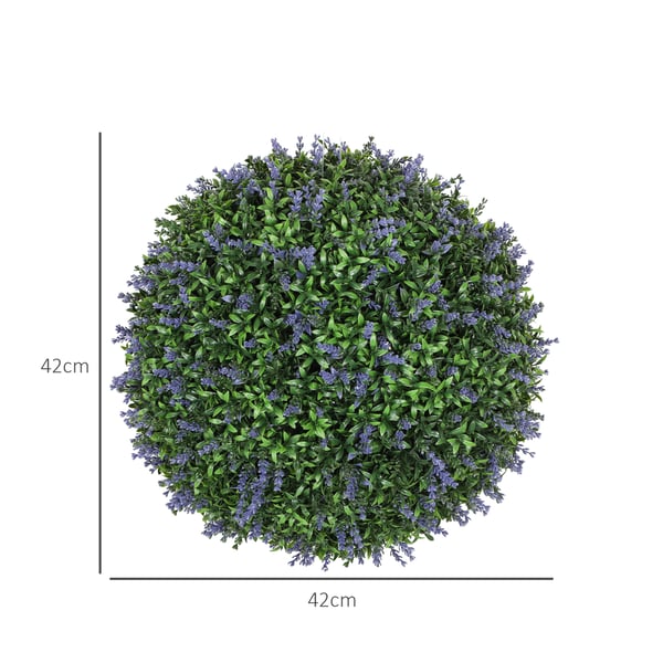 Konstgjord lavendelbollväxt, 42 cm, lila grön