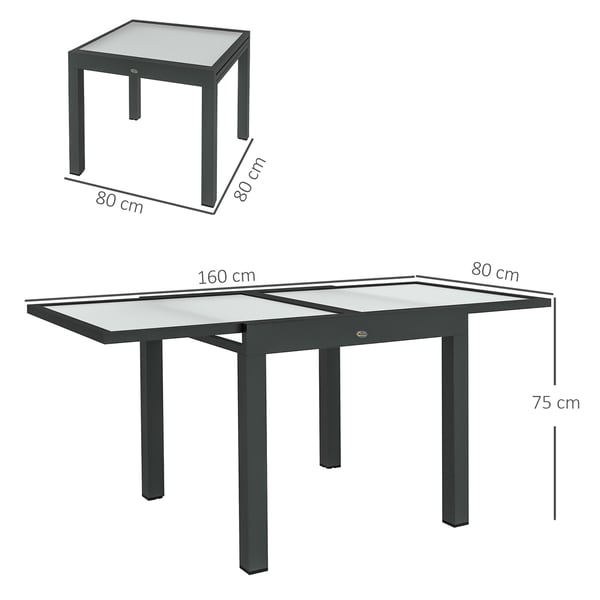 Havbord, 160x80x75 cm, Transparent