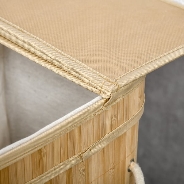 Pyykkikori, bambu, 54,2x35,2x59,5 cm, luonnollinen