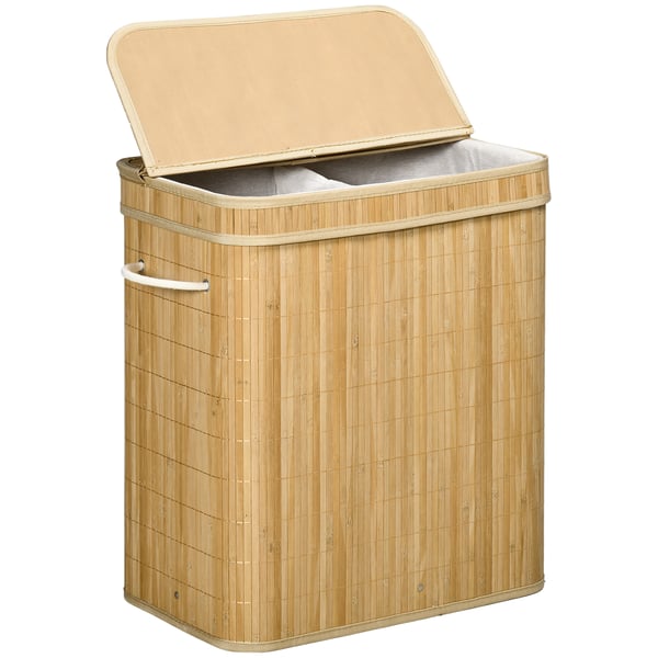 Tvättkorg, bambu, 54.2x35.2x59.5 cm, natur