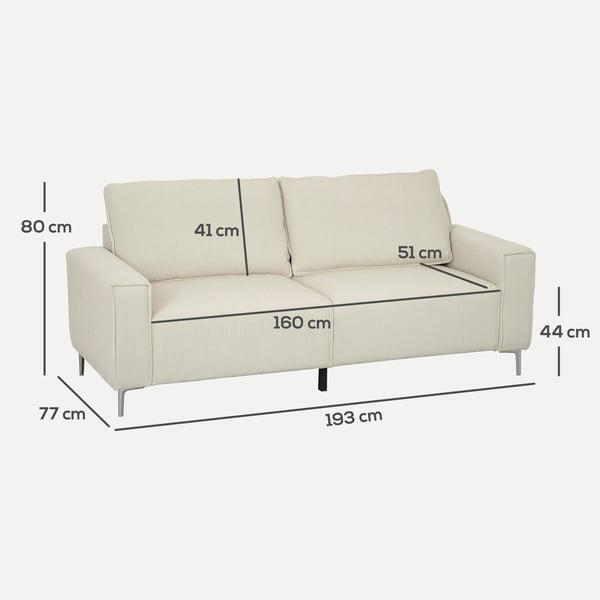 Soffa, 193x77x80 cm, Krämfärgad