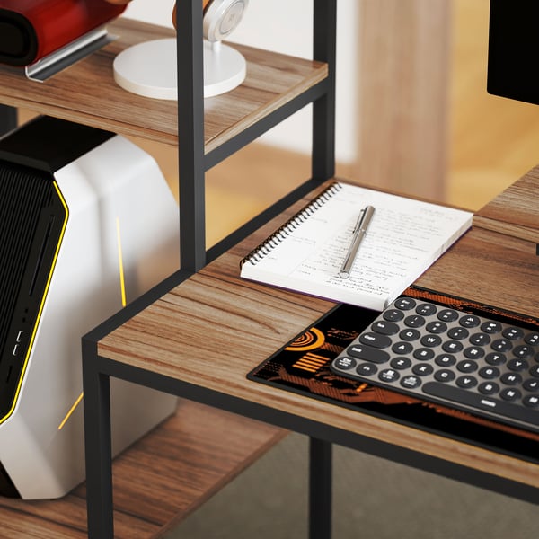 Computerskrivebord, 150x48x125 cm, Brun