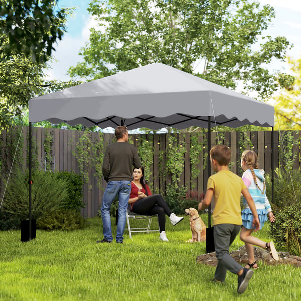 Pop-up Pavillon, 297x297x287 cm, Lysegrå