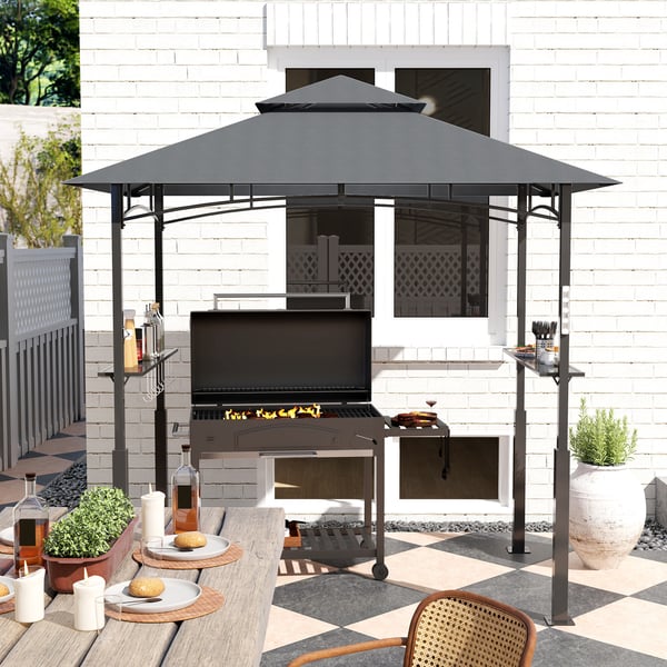 Grillpaviljong, 243x148x248 cm, Grå