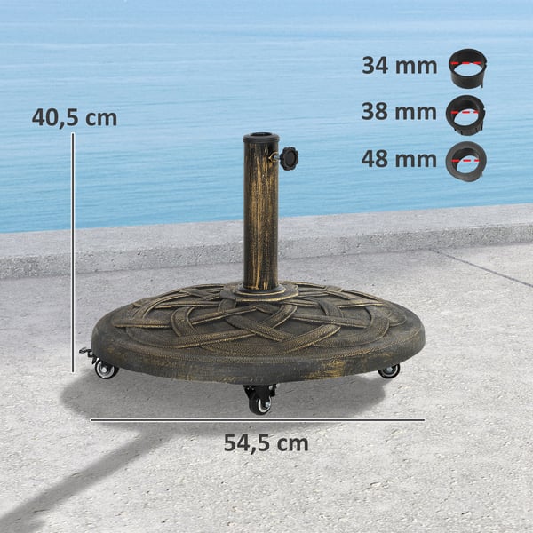 Parasolbase, Beton, 54,5x40,5 cm, Bronze