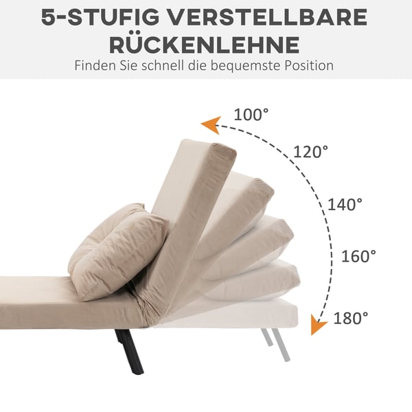 Soffa med bäddfunktion, 63x73x81 cm, Beige