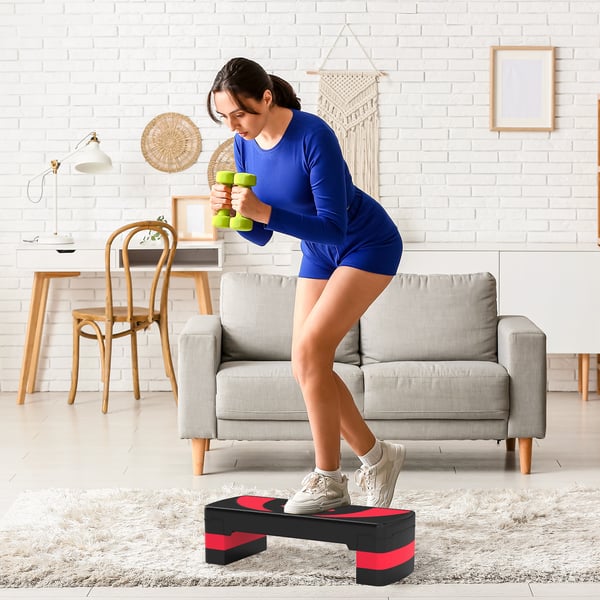 Aerobic Stepper, 80x31x20 cm, Rød og Sort