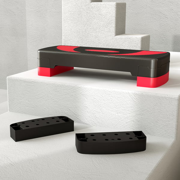 Aerobic Stepper, 80x31x20 cm, Rød og Sort