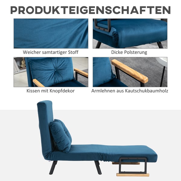 Sovesofa, 63x73x81 cm, Blå