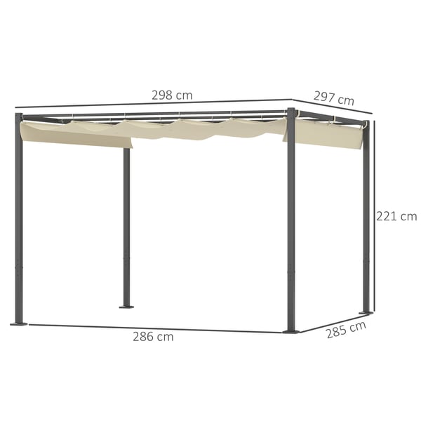 Pergola, 298x297x221 cm, Beige