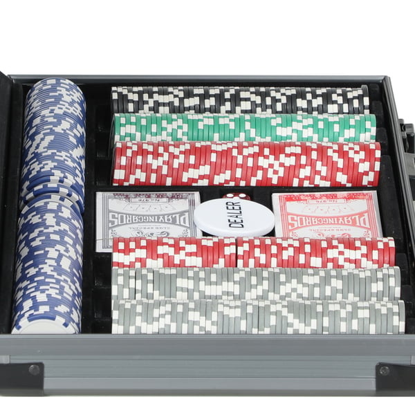 Poker Sæt, 39,5x28x8 cm, Grå