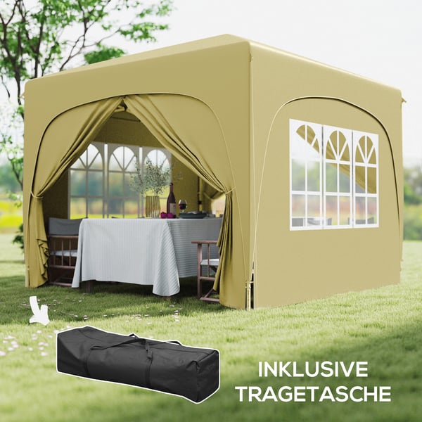 Pop-up Pavillon, 300x300x273 cm, Sand