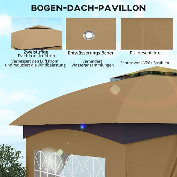 Havepavillon, 335x335x285 cm, Beige