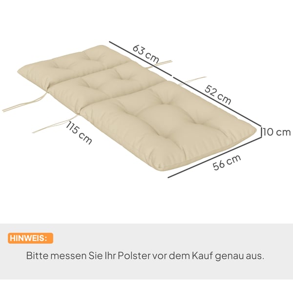Istuintyyny, 115x56x10 cm, Beige