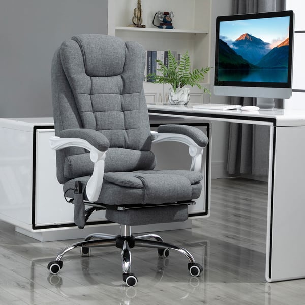 Kontorsstol med massagefunktion, 65x138x98-104 cm, grå