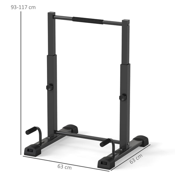 Dip-teline, 65x63x93-117 cm, Musta
