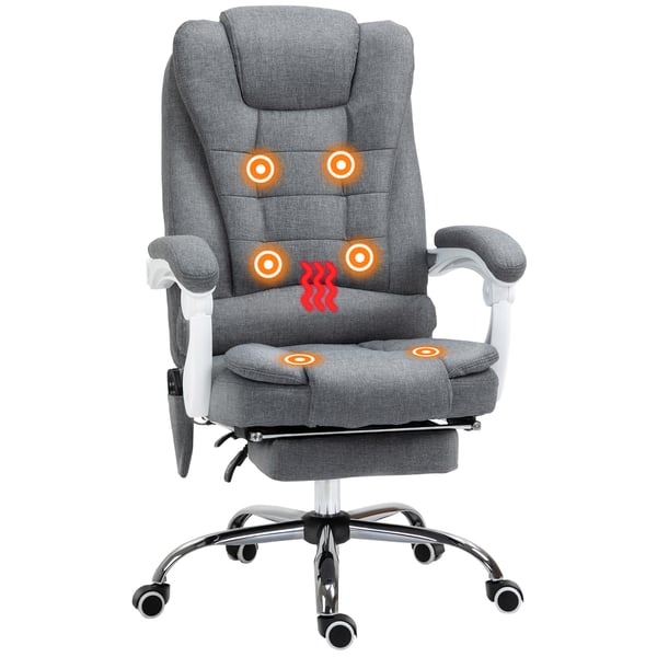 Kontorsstol med massagefunktion, 65x138x98-104 cm, grå Kontorsstol med massagefunktion, 65x138x98-104 cm, grå