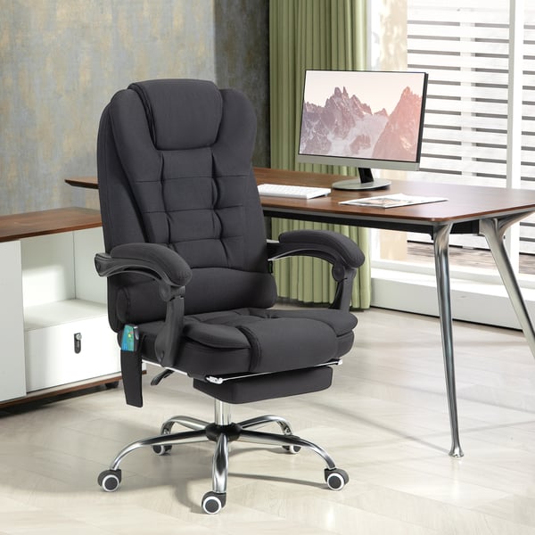 Kontorstol med massagefunktion, 65x138x98-104 cm, sort
