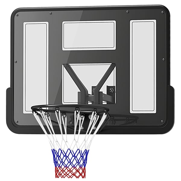 Basketballkurv, 110x75 cm rygplade, 45 cm stålfælg, sort Basketballkurv, 110x75 cm rygplade, 45 cm stålfælg, sort
