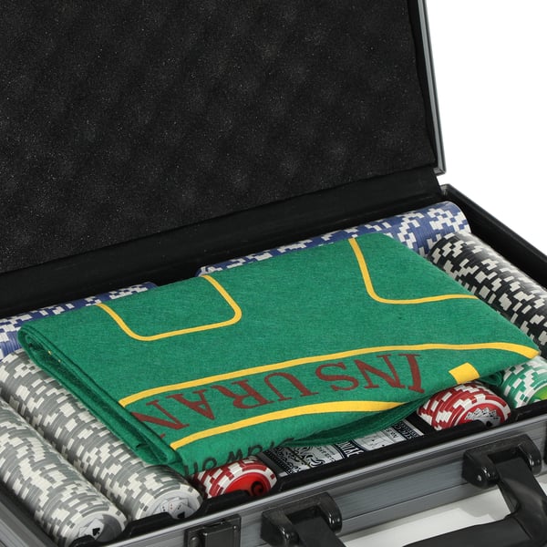 Poker Sæt, 39,5x28x8 cm, Grå