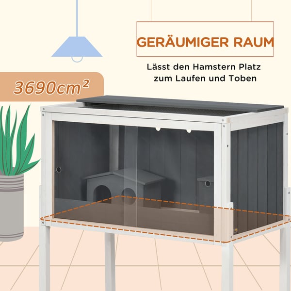 Hamsterr bur, 82x45x81 cm, grå
