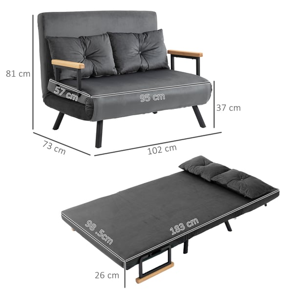 Sovesofa, 102x73x81 cm, Mørkegrå