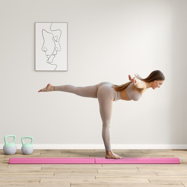 Balancebjælke, 236x15x6,5 cm, Rød
