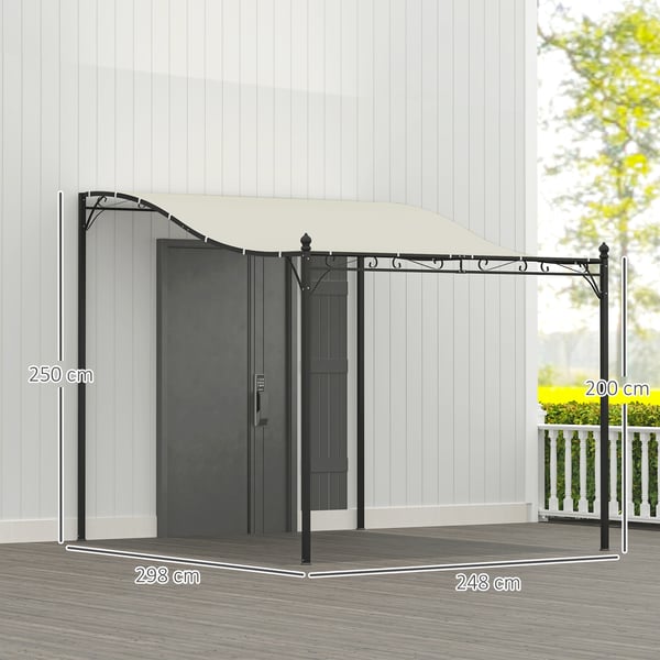 Pergola, 248x298x200/250 cm, Hvid