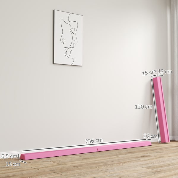 Balancebjælke, 236x15x6,5 cm, Rød