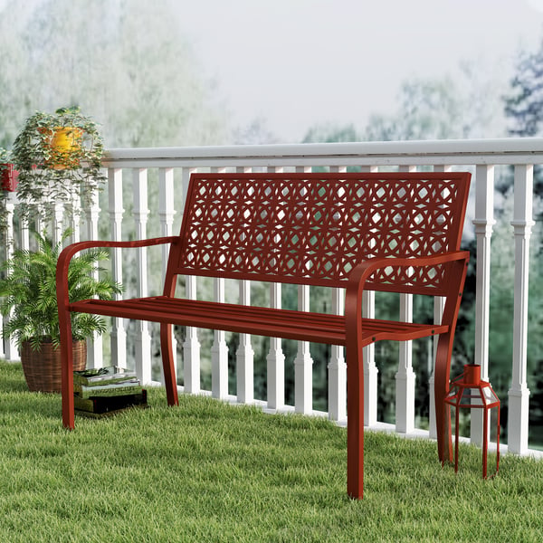 Havnebænk, 127x63x85 cm, Rød